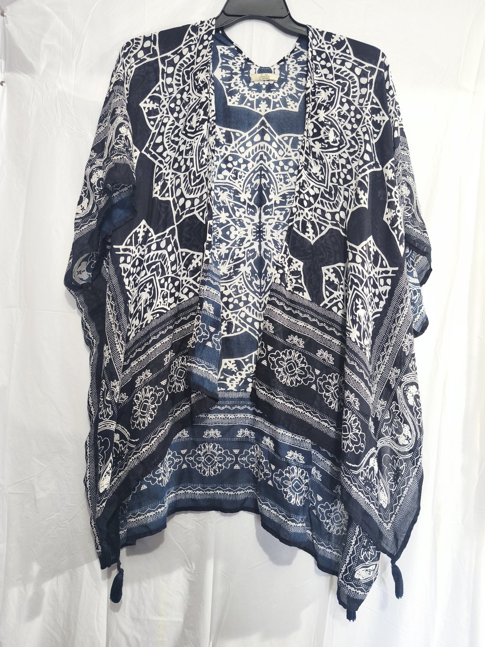 Bella Boho Colorful Short Sleeve Wrap Cover-up Top with Kimono Style Sleeves F1(